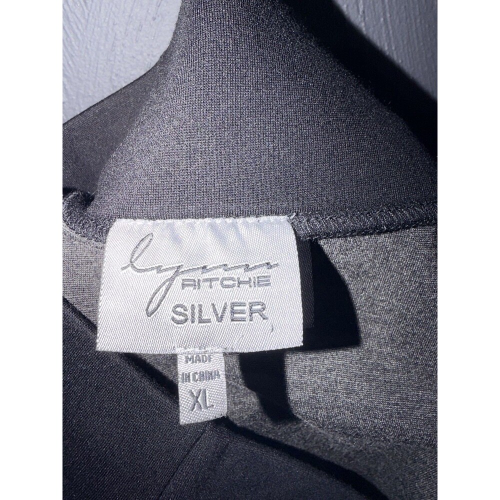 Lynn Ritchie Silver Pencil Skirt - Purple Black Colorblock - XL - Picture 3 of 4